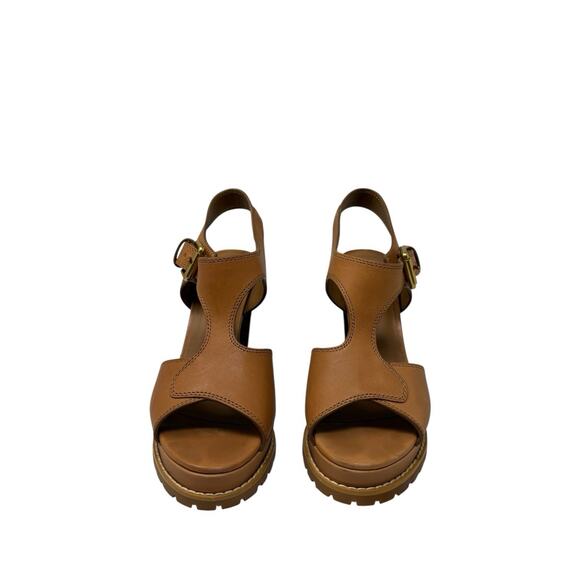 See by Chloe Tan Leather Brooke Stacked Heel Platform Sandal EU 37.5 US 7.5 - Picture 8 of 8